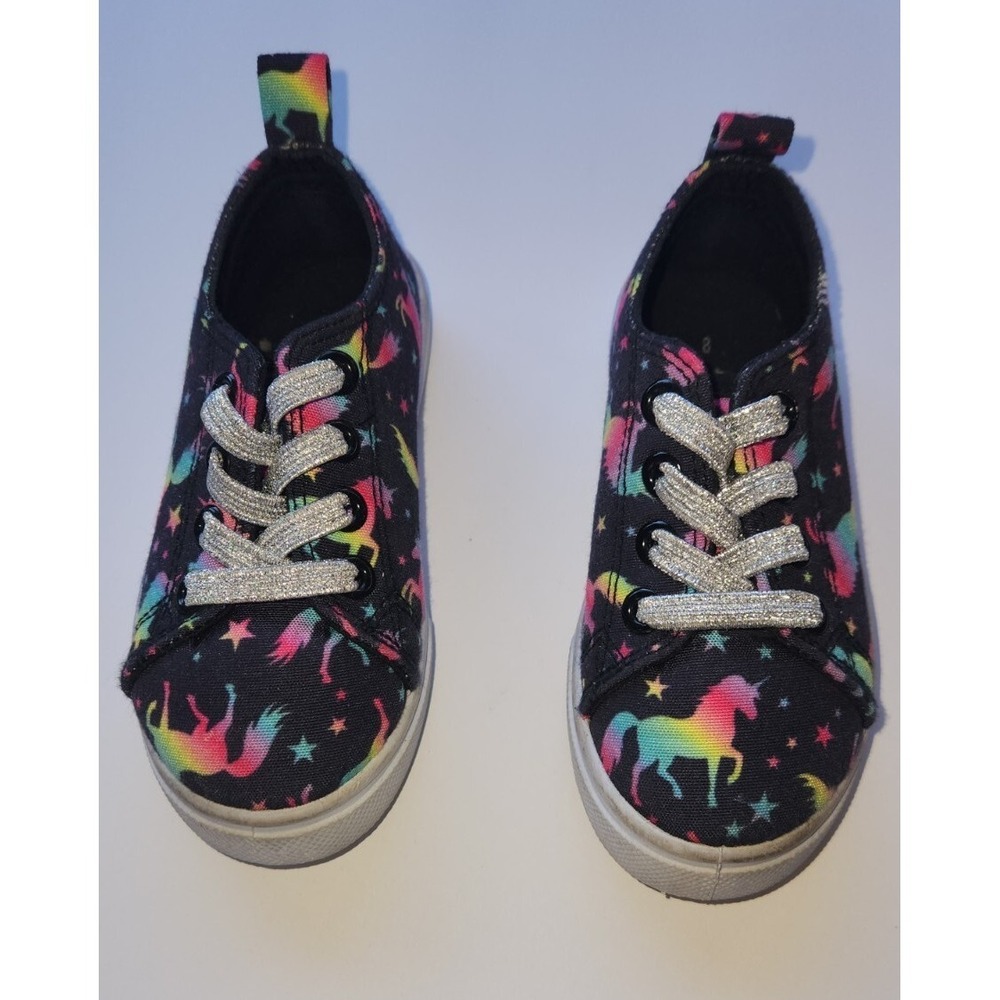 Fabkids Girls Shoes Lace-Up Unicorn Sneakers Size 8